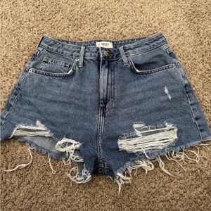 FOREVER 21 Denim Shorts Women Size 29 Blue Cut Off Jean Distressed
